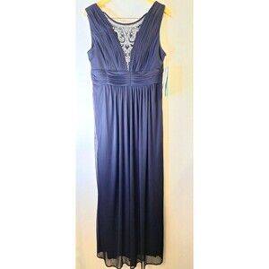 SCARLETT Chiffon Formal Maxi Dress Sz 14 Embellished Sleeveless Wedding Prom